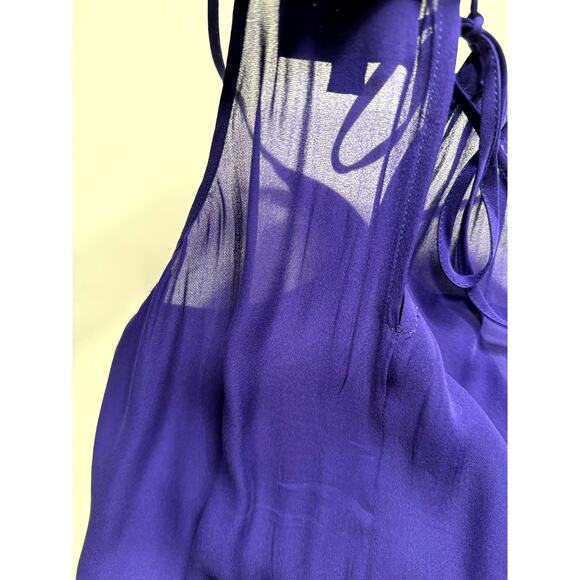 Mason by Michelle Mason sexy lavender 100% Silk Dress Size 0 Halter - Picture 8 of 13